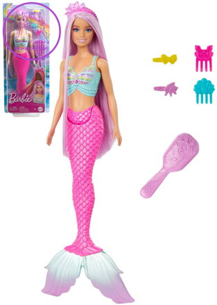 MATTEL BRB Panenka Barbie mořská panna dlouhé vlasy set s doplňky