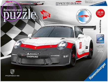 RAVENSBURGER Puzzle 3D Auto Porsche 911 GT3 108 dílků skládačka plast