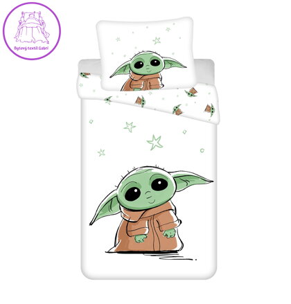 Jerry Fabrics Povlečení bavlna Star Wars Baby Yoda 140x200, 70x90 cm