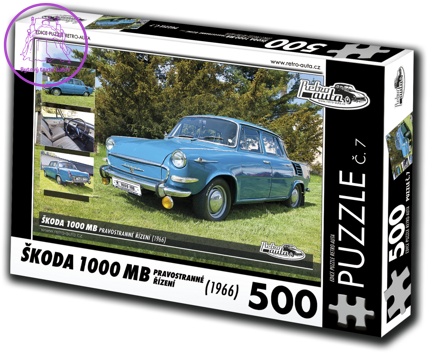RETRO-AUTA Puzzle č. 7 Škoda 1000 MB (1966) 500 dílků