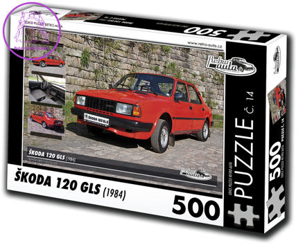 RETRO-AUTA Puzzle č. 14 Škoda 120 GLS (1984) 500 dílků
