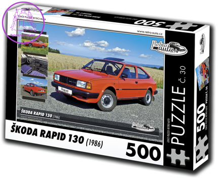 RETRO-AUTA Puzzle č. 30 Škoda Rapid 130 (1986) 500 dílků