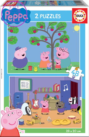 EDUCA Puzzle Prasátko Peppa 2x48 dílků