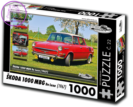 RETRO-AUTA Puzzle č. 22 Škoda 1000 MBG De Luxe (1967) 1000 dílků