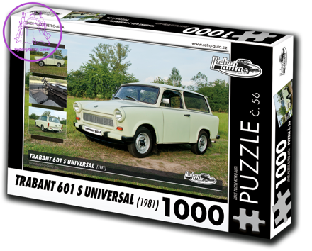 RETRO-AUTA Puzzle č. 56 Trabant 601 S Universal (1981) 1000 dílků