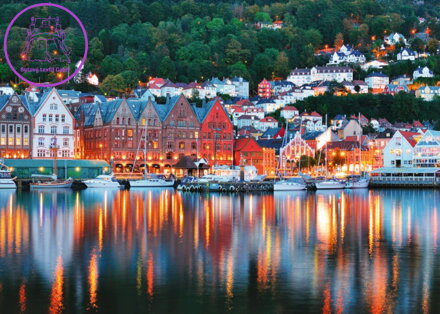 RAVENSBURGER Puzzle Bergen, Norsko 1000 dílků