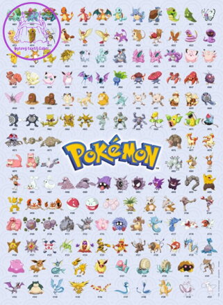 RAVENSBURGER Puzzle Pokémon: Prvních 151 druhů 500 dílků