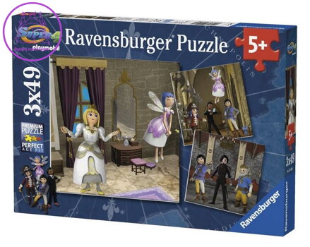 RAVENSBURGER Puzzle Playmobil Královská svatba 3x49 dílků