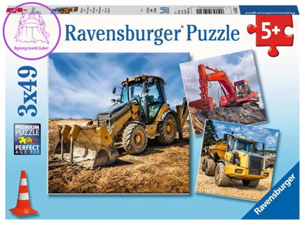 RAVENSBURGER Puzzle Stavební stroje 3x49 dílků