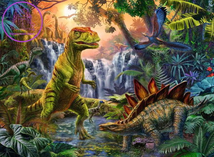 RAVENSBURGER Puzzle V říši dinosaurů XXL 100 dílků