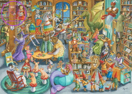 RAVENSBURGER Puzzle Půlnoc v knihovně 1000 dílků