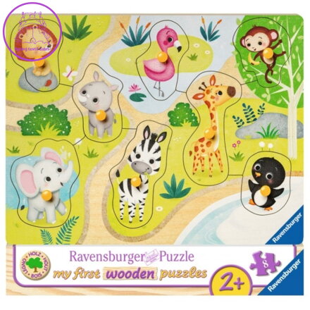 RAVENSBURGER Dřevěná vkládačka Zvířátka v ZOO