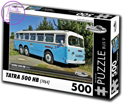 RETRO-AUTA Puzzle BUS č. 9 Tatra 500 HB (1964) 500 dílků