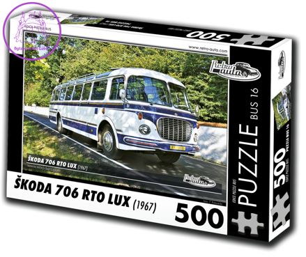 RETRO-AUTA Puzzle BUS č. 16 Škoda 706 RTO LUX (1967) 500 dílků