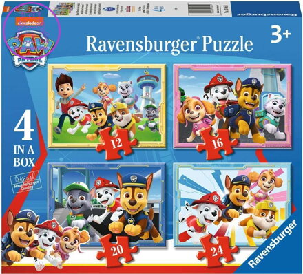 RAVENSBURGER Puzzle Tlapková patrola 4v1 (12, 16, 20, 24 dílků)