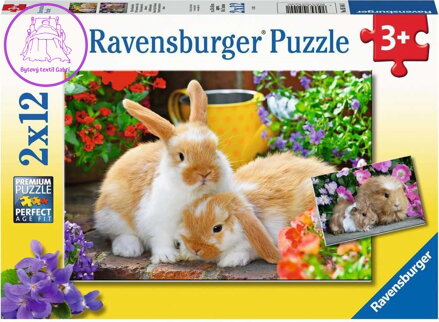 RAVENSBURGER Puzzle Čas na mazlení 2x12 dílků