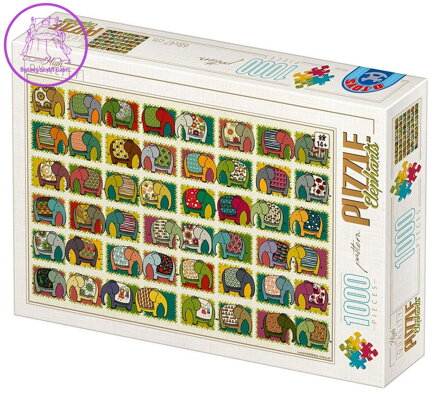 D-TOYS Puzzle Vzorník: Sloni 1000 dílků