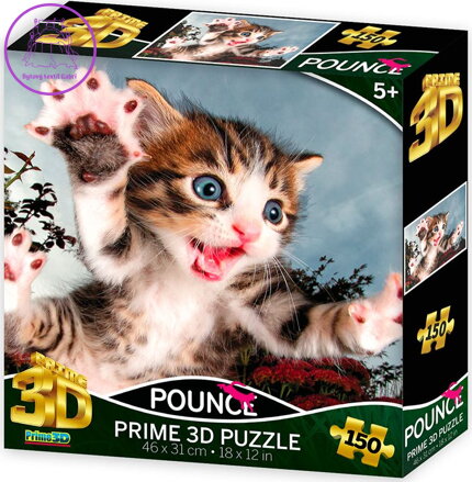 PRIME 3D Puzzle Skákající kočka: Chicken 3D 150 dílků