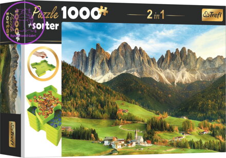 TREFL Puzzle s třídičem 2v1 Dolomity, Itálie 1000 dílků