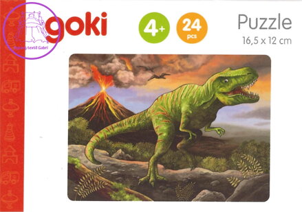 GOKI Dřevěné puzzle Dinosauři: T-Rex 24 dílků