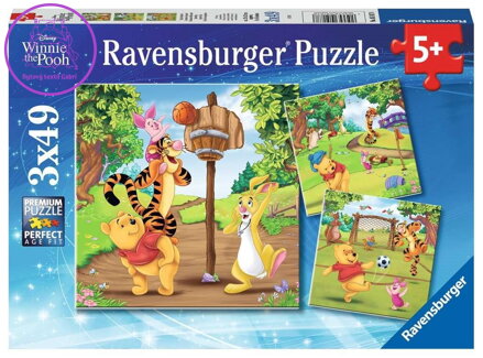 RAVENSBURGER Puzzle Medvídek Pú 3x49 dílků