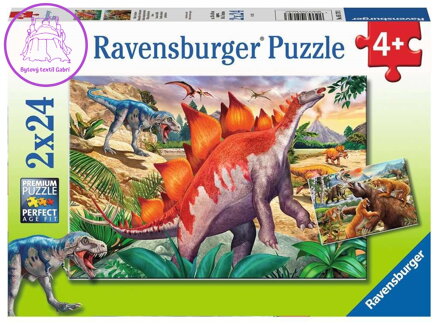 RAVENSBURGER Puzzle Jurská divočina 2x24 dílků