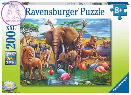 RAVENSBURGER Puzzle Zvířata u napajedla XXL 200 dílků