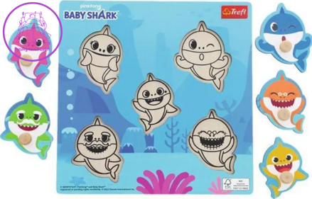 TREFL Dřevěná vkládačka Baby Shark