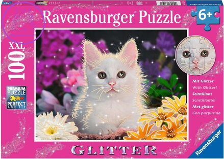 RAVENSBURGER Třpytivé puzzle Kočka XXL 100 dílků