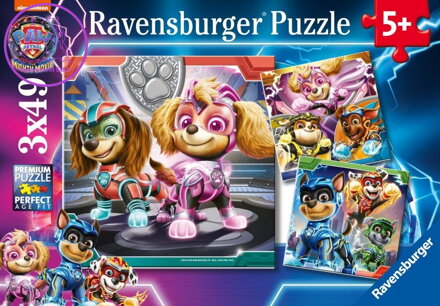 RAVENSBURGER Puzzle Tlapková patrola ve velkofilmu 3x49 dílků