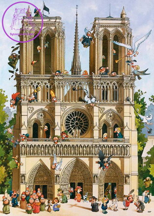 HEYE Puzzle Cartoon Classics: Ať žije Notre Dame 1000 dílků