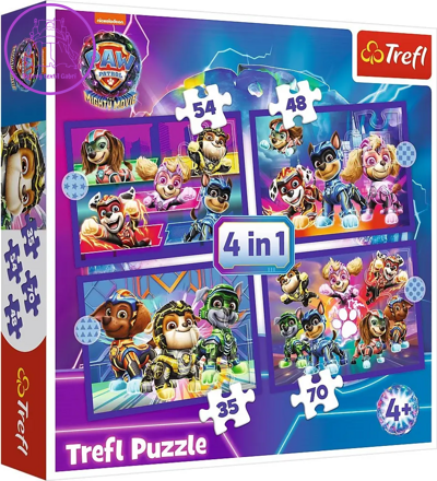 TREFL Puzzle Tlapková patrola: Hrdinové 4v1 (35,48,54,70 dílků)