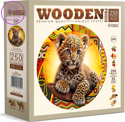 WOODEN CITY Dřevěné puzzle Malý roztomilý leopard 250 dílků EKO