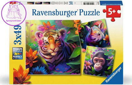 RAVENSBURGER Puzzle Mláďata z džungle 3x49 dílků