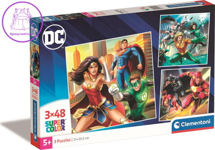 CLEMENTONI Puzzle DC Comics: Liga Spravedlnosti 3x48 dílků