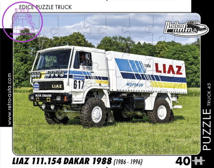 RETRO-AUTA Puzzle TRUCK č.45 Liaz 111.154 Dakar 1988 (1986 - 1996) 40 dílků