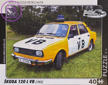 RETRO-AUTA Puzzle č.03 Škoda 120L VB (1983) 40 dílků