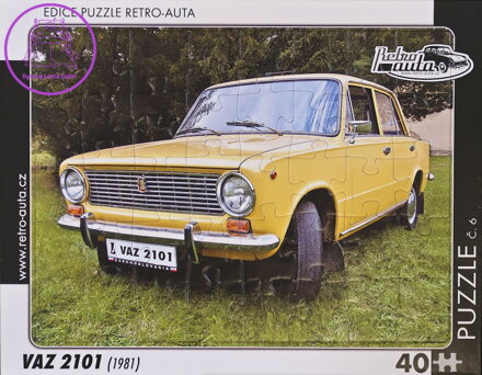 RETRO-AUTA Puzzle č.06 VAZ 2101 (1981) 40 dílků