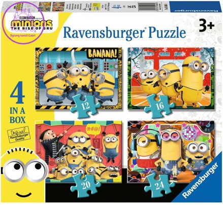 RAVENSBURGER Puzzle Mimoni 2: Padouch přichází 4v1 (12, 16, 20, 24 dílků)