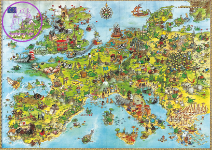 HEYE Puzzle Draci - Mapa Evropy 4000 dílků