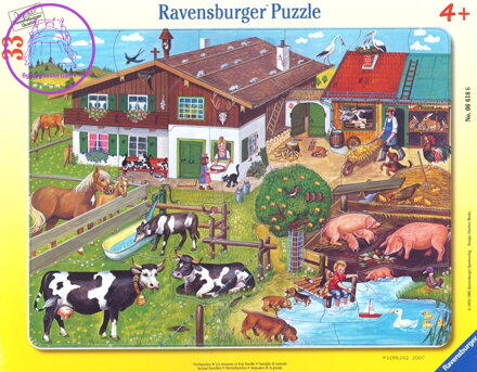 RAVENSBURGER Puzzle Zvířátka na statku 33 dílků