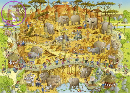 HEYE Puzzle Šílená ZOO: Africká expozice 1000 dílků
