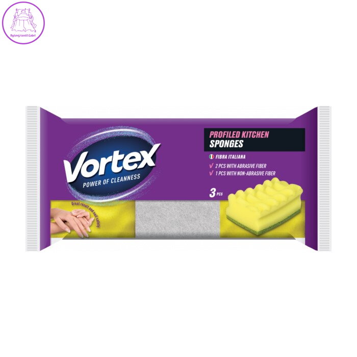 Profilované kuchyňské špongie Vortex 3 ks