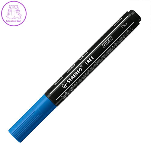 Akrylový popisovač STABILO FREE Acrylic T300 Kulatý hrot 2-3 mm - tmavě modrý