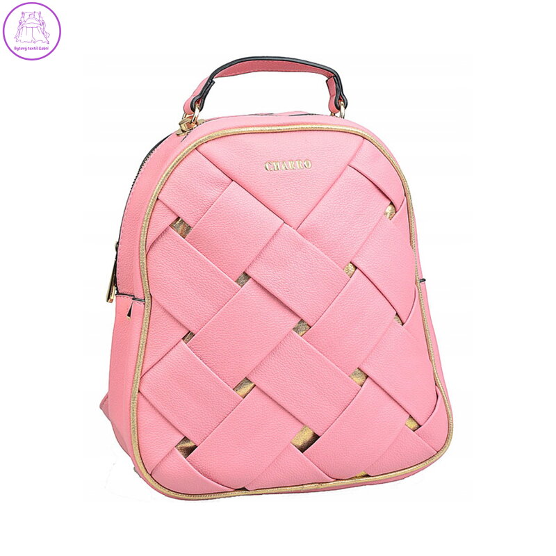 Dámska taška (batoh) dvoukomorová - růžová