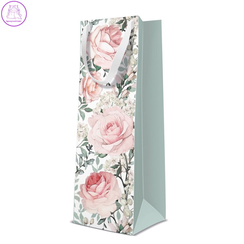 Dárková taška na láhev - Gorgeous Roses 12x10x37 cm