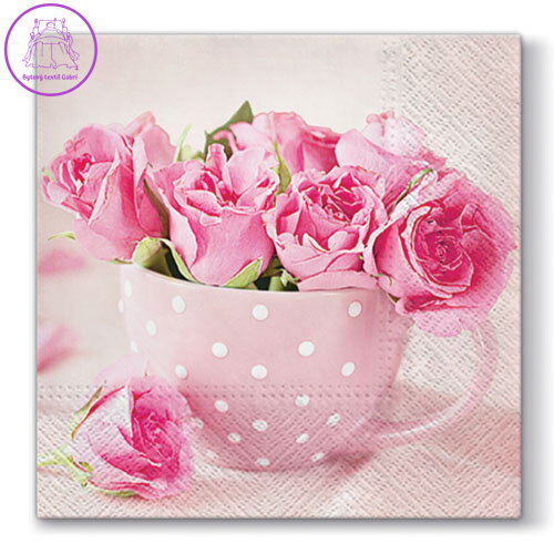 Ubrousky TaT 33x33cm Roses in a Cup