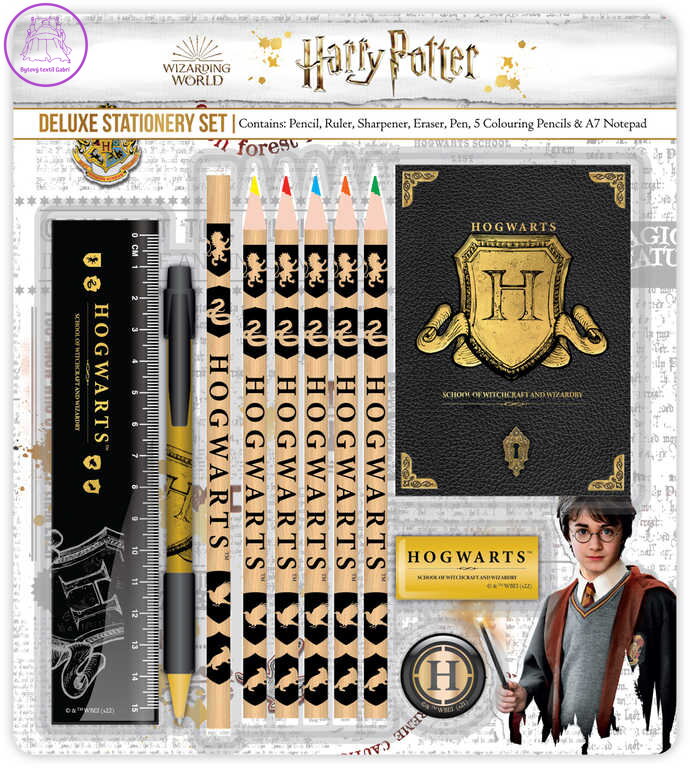 Školní set Deluxe Harry Potter Bradavice psací potřeby s doplňky 11ks