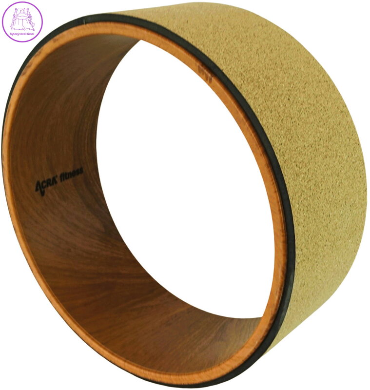 ACRA Yoga Wheel 13x32cm Cork korkový fitness kruh na jógu