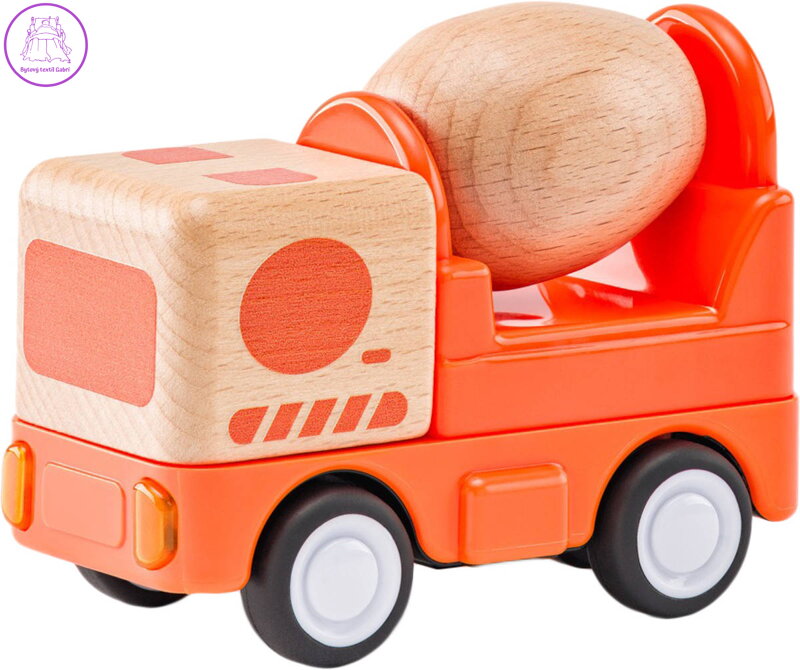 WOODY DŘEVO Auto baby míchačka na setrvačník na baterie Světlo Zvuk